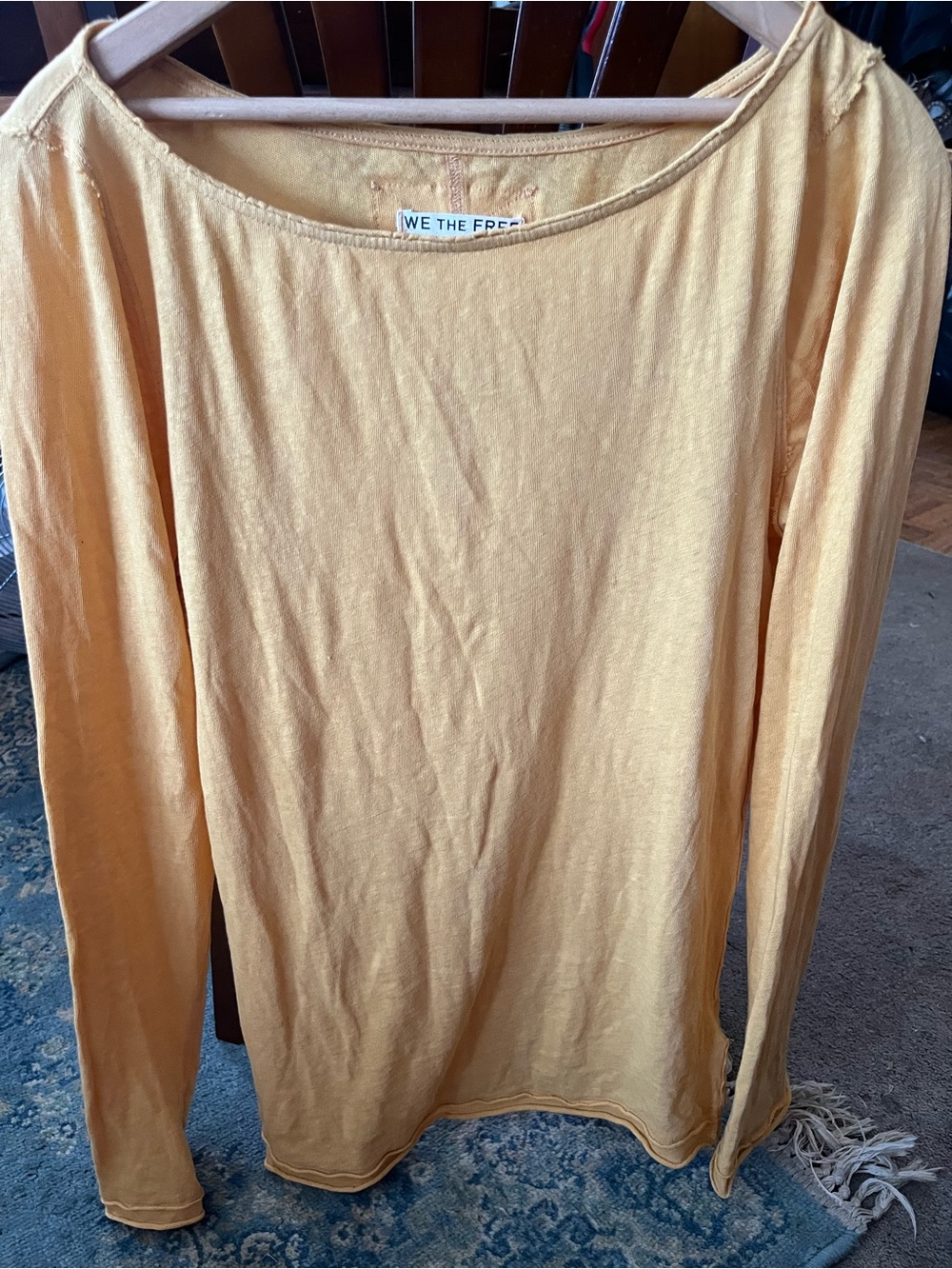 We The Free Mustard Yellow Long Sleeve Tee size large - Picture 6 of 10